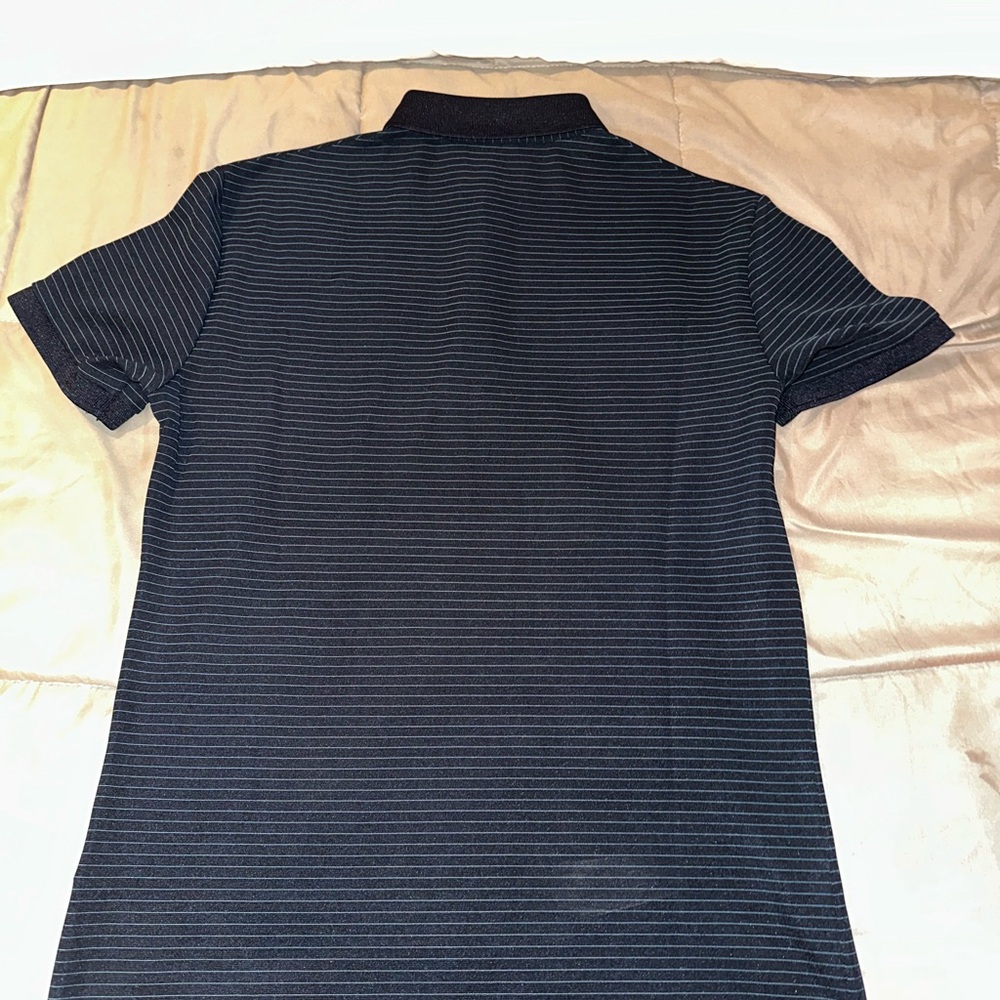 Emporio Armani Navy Striped Polo Shirt - Picture 3 of 5